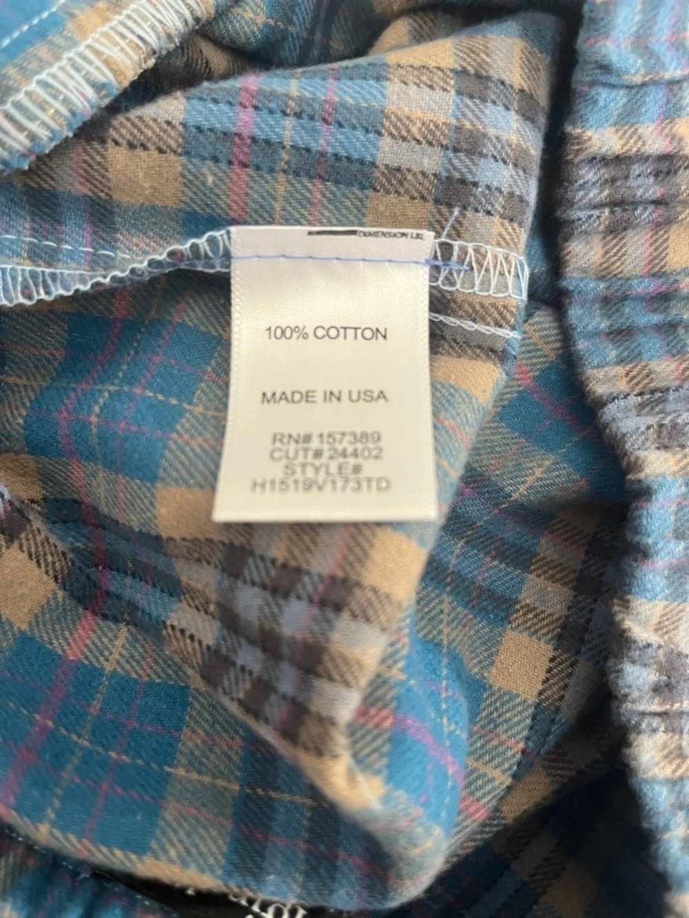 Wide-Leg Plaid Joggers in Blue and Tan